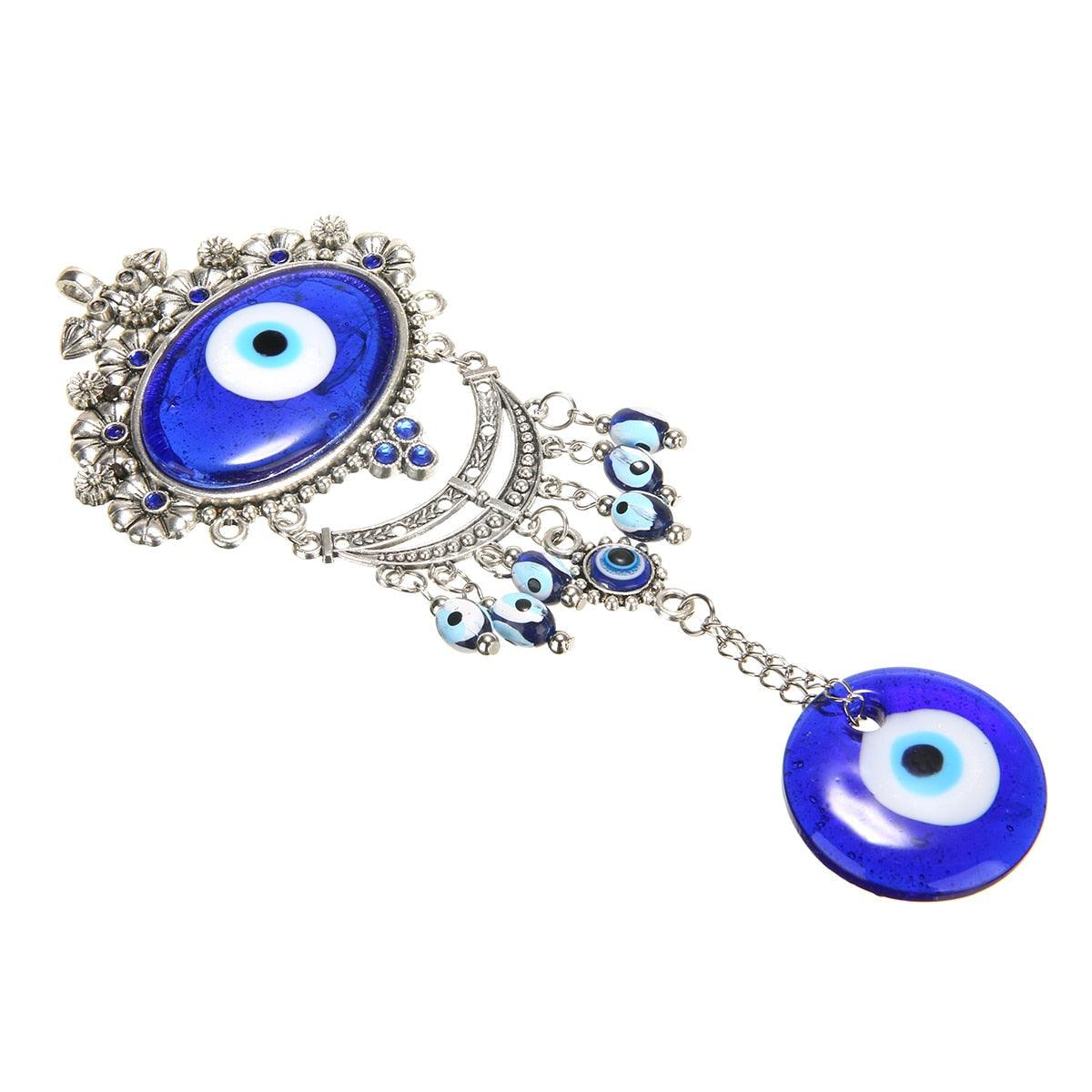 Turkish Blue Evil Eye Wall Hanging Ornaments Nazar Beads Glass Amulet Pendants Wall Hanging Decoration Blessing Protection Home Decoration Lucky Pendant Charm Wall Decor Home Protection House Decoration Good Luck Jewelry Accessories