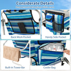 Folding Beach Chair with 4-Position Adjustable Backrest