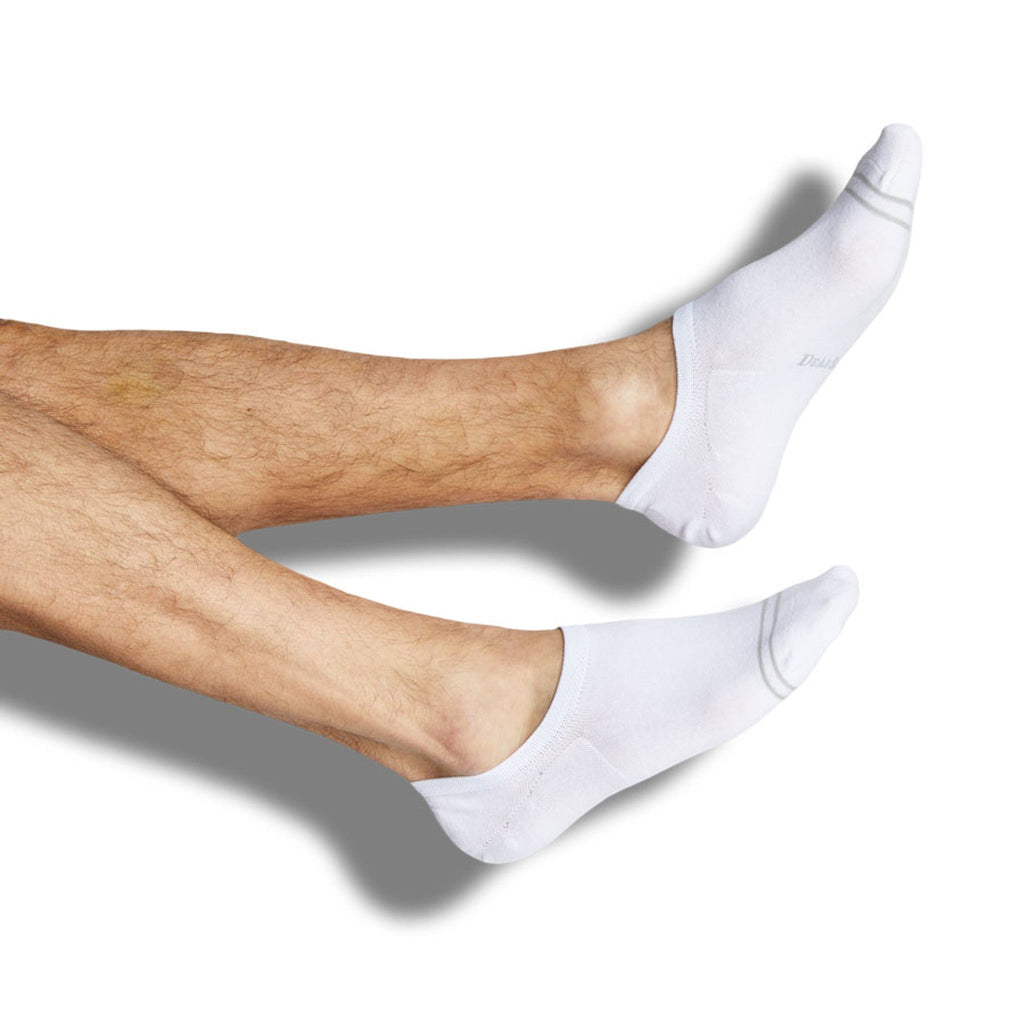 White Cotton No Show Socks